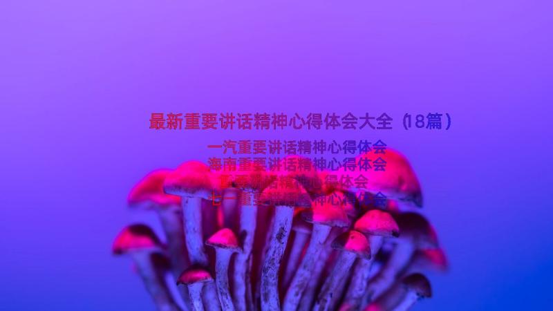 最新重要讲话精神心得体会大全（18篇）