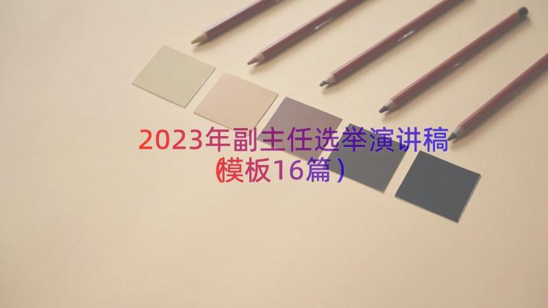 2023年副主任选举演讲稿（模板16篇）