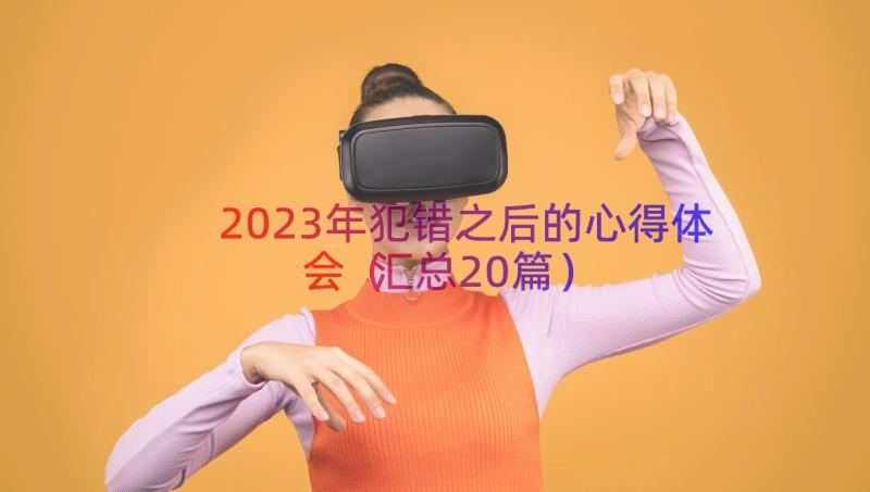 2023年犯错之后的心得体会（汇总20篇）