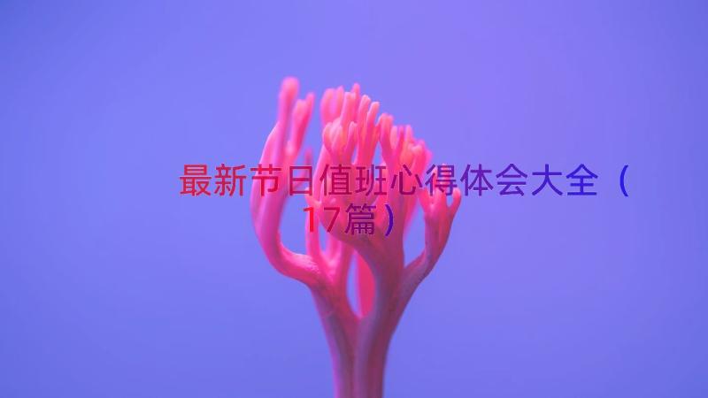 最新节日值班心得体会大全（17篇）