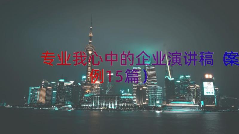 专业我心中的企业演讲稿（案例15篇）