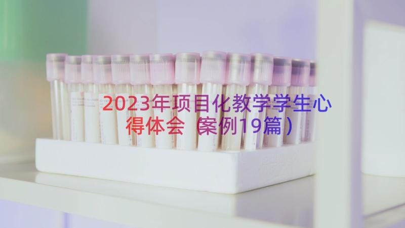 2023年项目化教学学生心得体会（案例19篇）