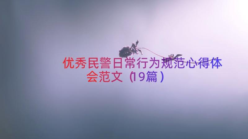 优秀民警日常行为规范心得体会范文（19篇）