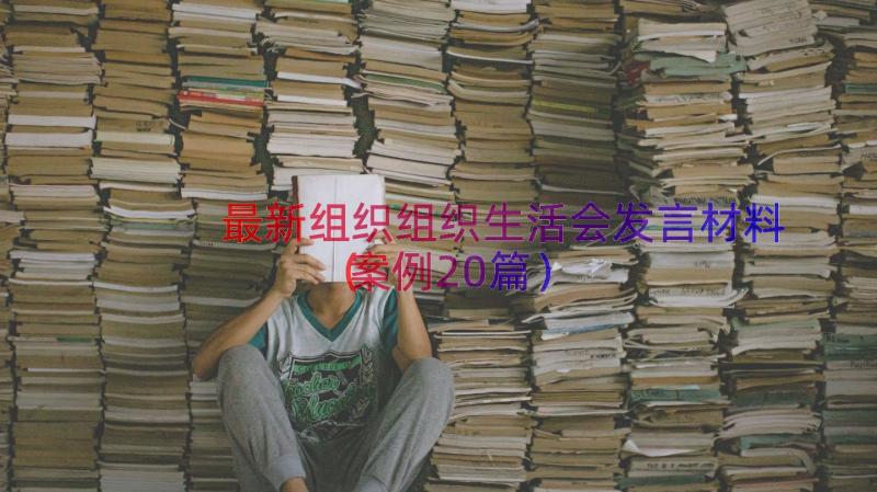 最新组织组织生活会发言材料（案例20篇）