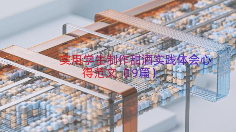 实用学生制作甜酒实践体会心得范文（19篇）