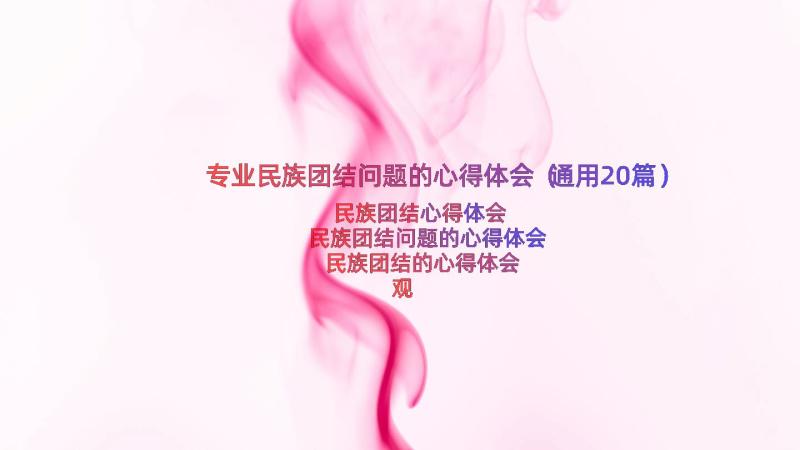 专业民族团结问题的心得体会（通用20篇）