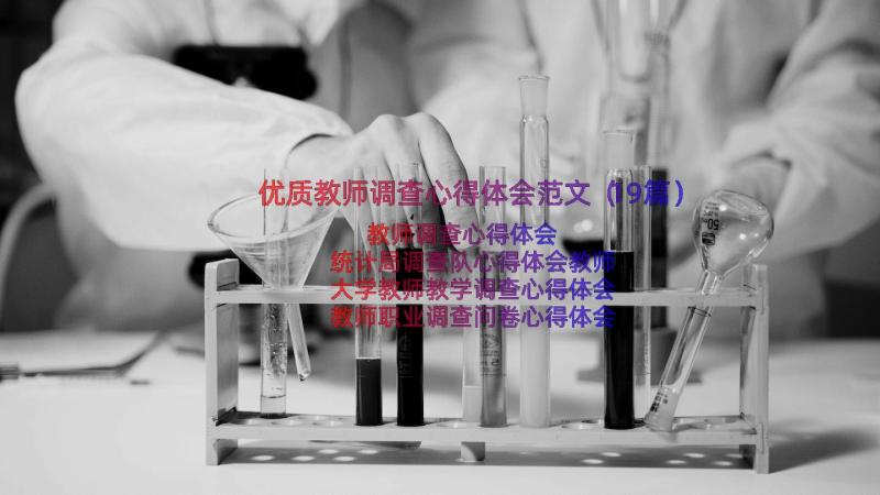 优质教师调查心得体会范文（19篇）