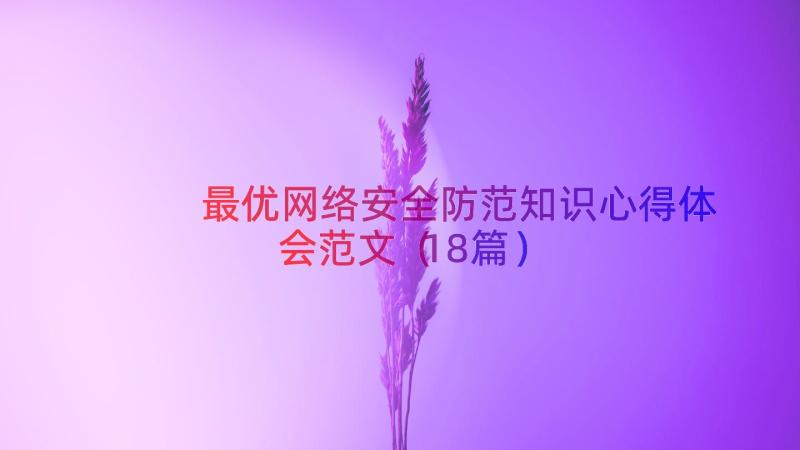 最优网络安全防范知识心得体会范文（18篇）