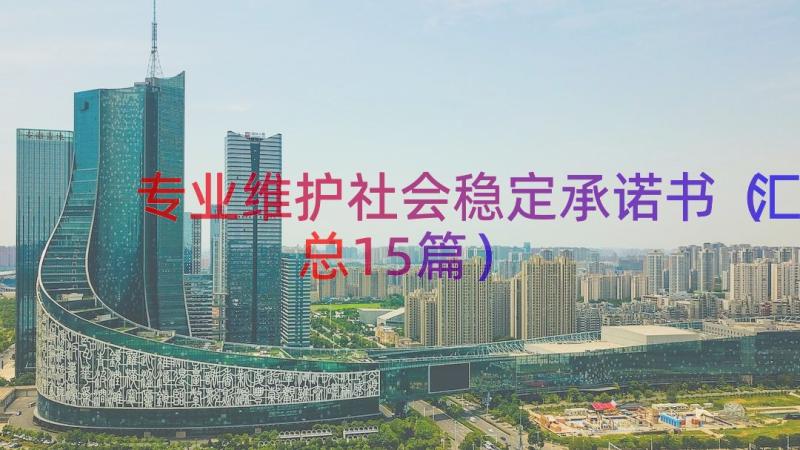 专业维护社会稳定承诺书（汇总15篇）