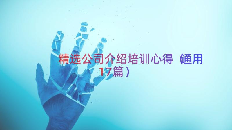 精选公司介绍培训心得（通用17篇）