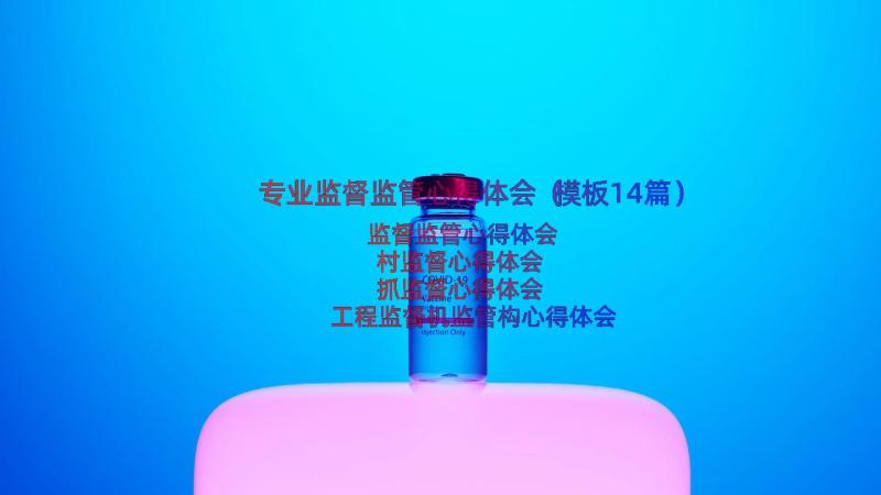 专业监督监管心得体会（模板14篇）