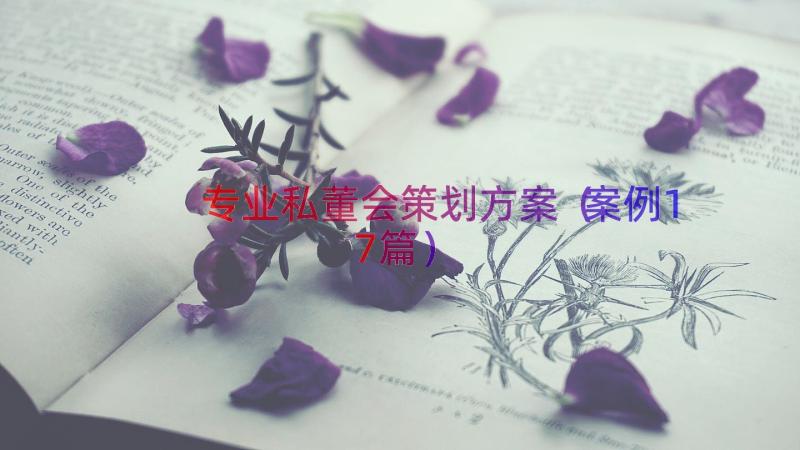 专业私董会策划方案（案例17篇）