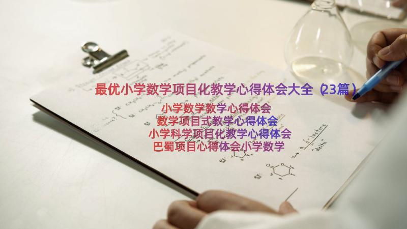 最优小学数学项目化教学心得体会大全（23篇）