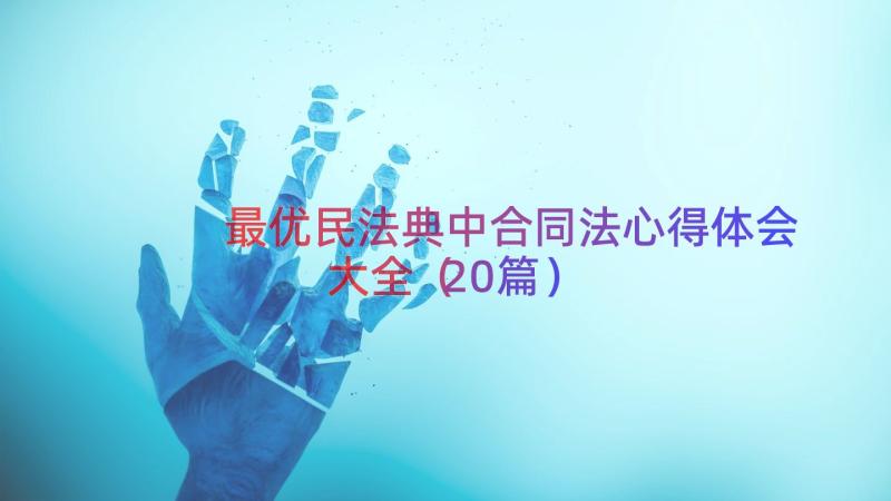 最优民法典中合同法心得体会大全（20篇）