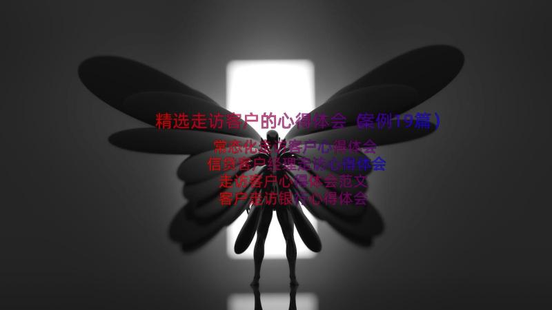 精选走访客户的心得体会（案例19篇）