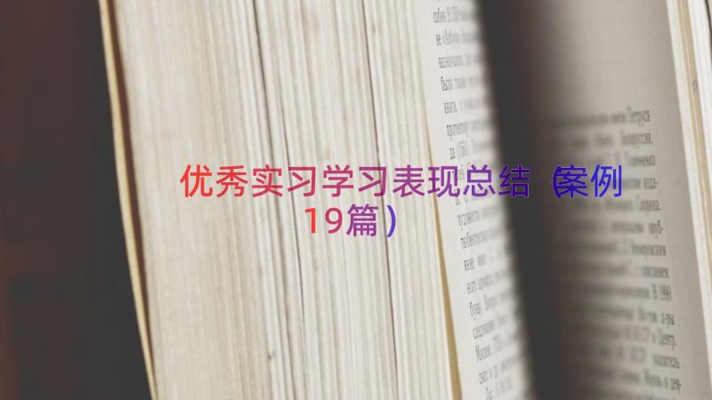 优秀实习学习表现总结（案例19篇）