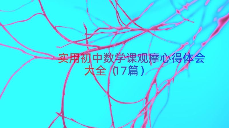 实用初中数学课观摩心得体会大全（17篇）