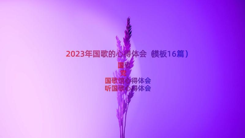 2023年国歌的心得体会（模板16篇）