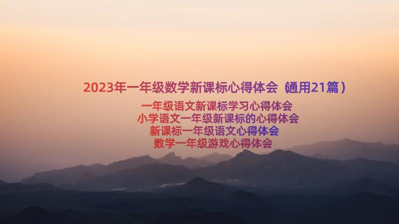 2023年一年级数学新课标心得体会（通用21篇）