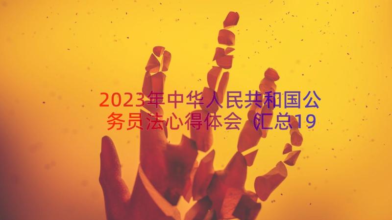 2023年中华人民共和国公务员法心得体会（汇总19篇）