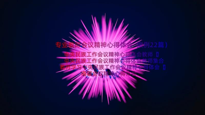 专业教师会议精神心得体会（案例22篇）