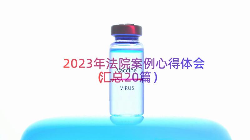 2023年法院案例心得体会（汇总20篇）