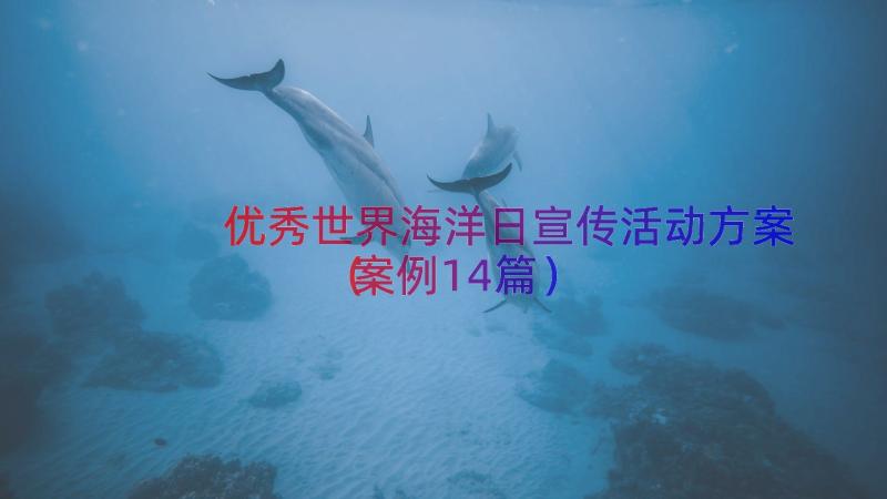 优秀世界海洋日宣传活动方案（案例14篇）