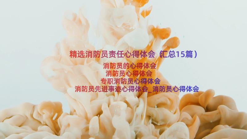 精选消防员责任心得体会（汇总15篇）