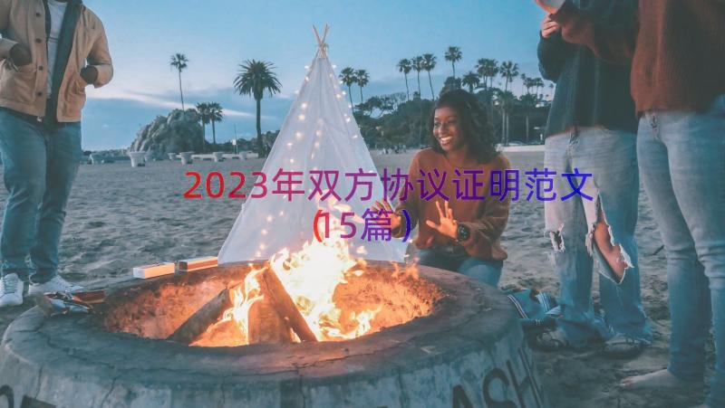 2023年双方协议证明范文（15篇）