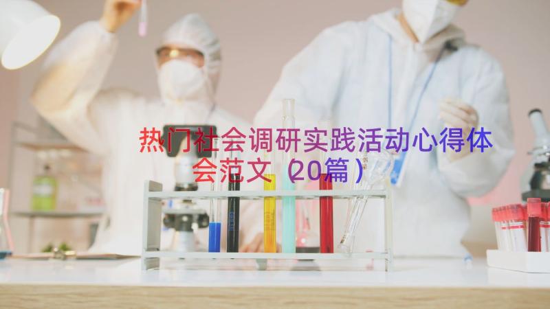 热门社会调研实践活动心得体会范文（20篇）