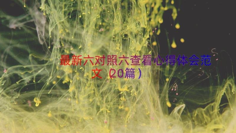 最新六对照六查看心得体会范文（20篇）