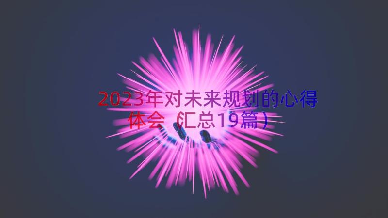 2023年对未来规划的心得体会（汇总19篇）