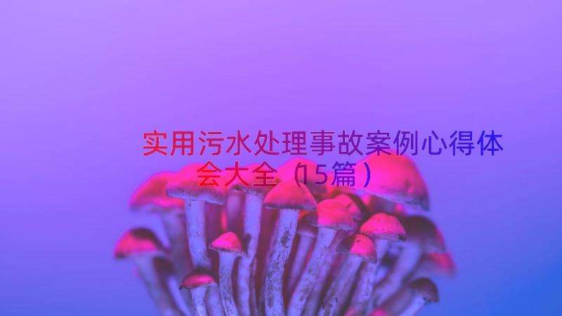 实用污水处理事故案例心得体会大全（15篇）