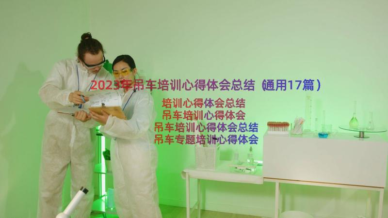 2023年吊车培训心得体会总结（通用17篇）