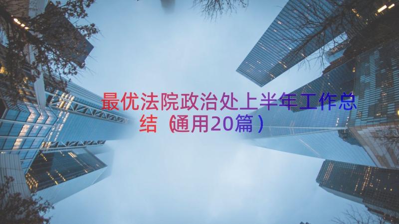 最优法院政治处上半年工作总结（通用20篇）