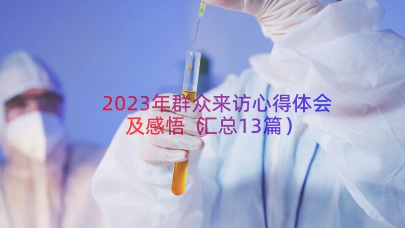 2023年群众来访心得体会及感悟（汇总13篇）