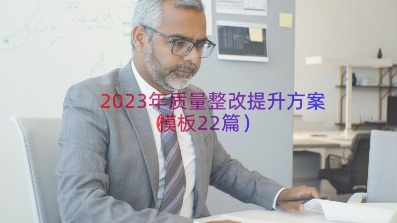 2023年质量整改提升方案（模板22篇）