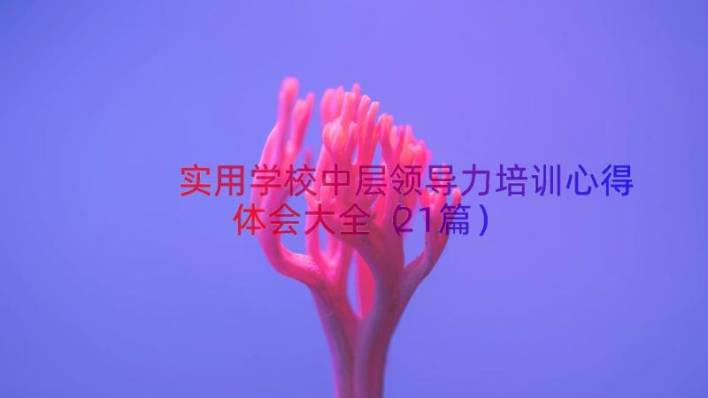 实用学校中层领导力培训心得体会大全（21篇）