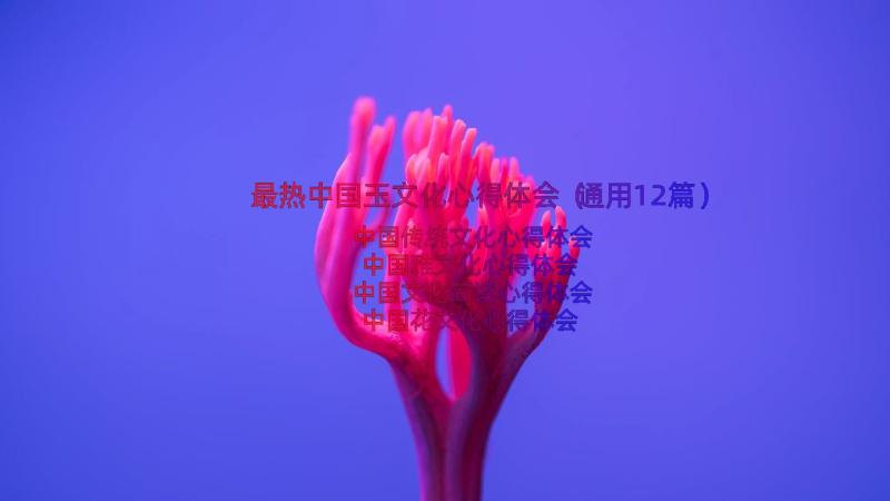 最热中国玉文化心得体会（通用12篇）