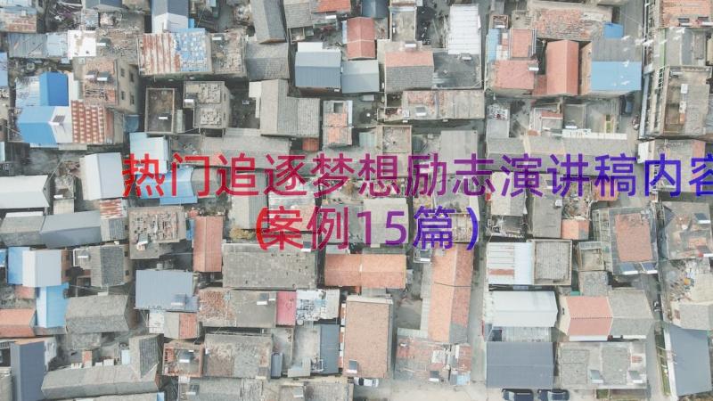 热门追逐梦想励志演讲稿内容（案例15篇）