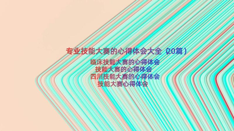 专业技能大赛的心得体会大全（20篇）