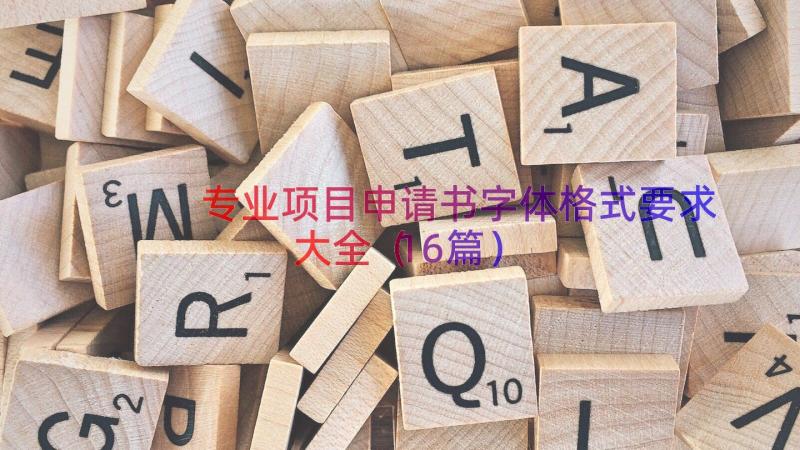 专业项目申请书字体格式要求大全（16篇）