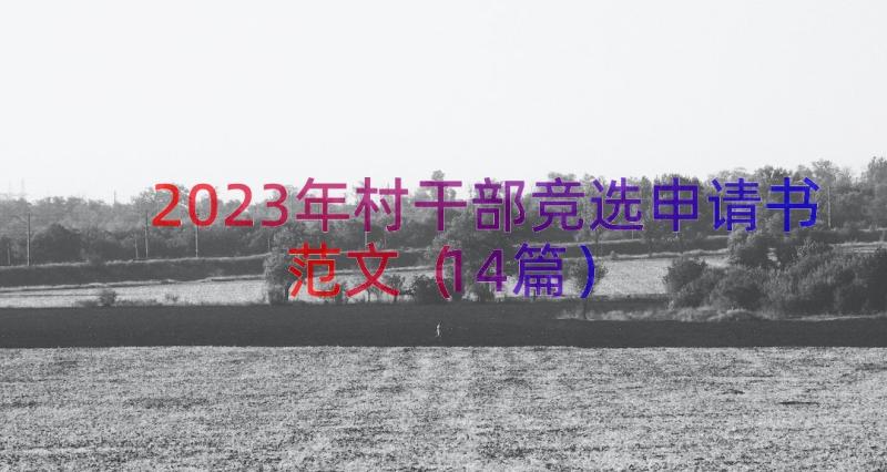 2023年村干部竞选申请书范文（14篇）