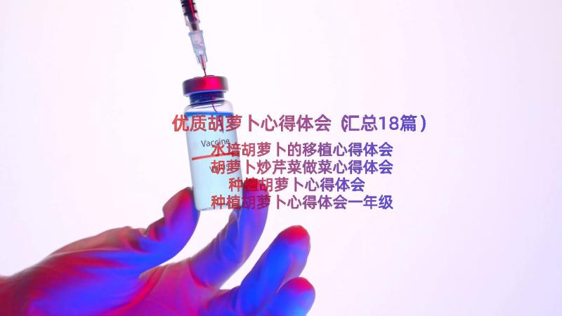 优质胡萝卜心得体会（汇总18篇）