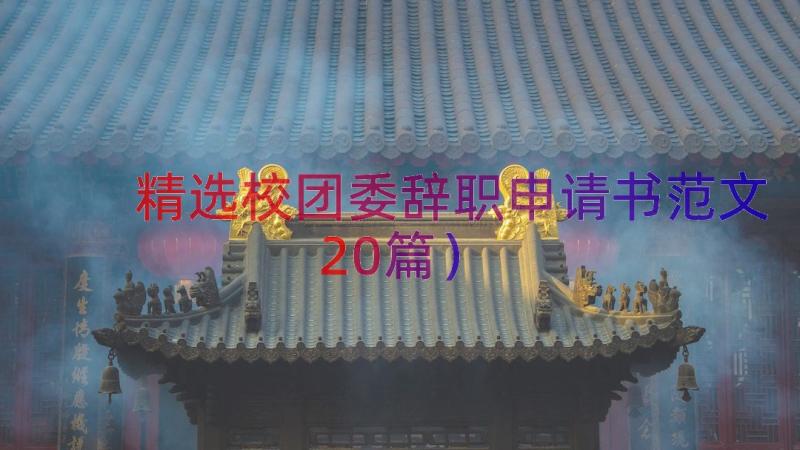 精选校团委辞职申请书范文（20篇）