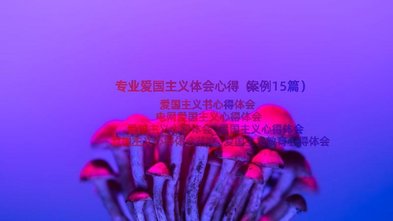 专业爱国主义体会心得（案例15篇）