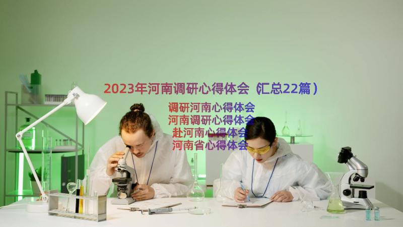 2023年河南调研心得体会（汇总22篇）