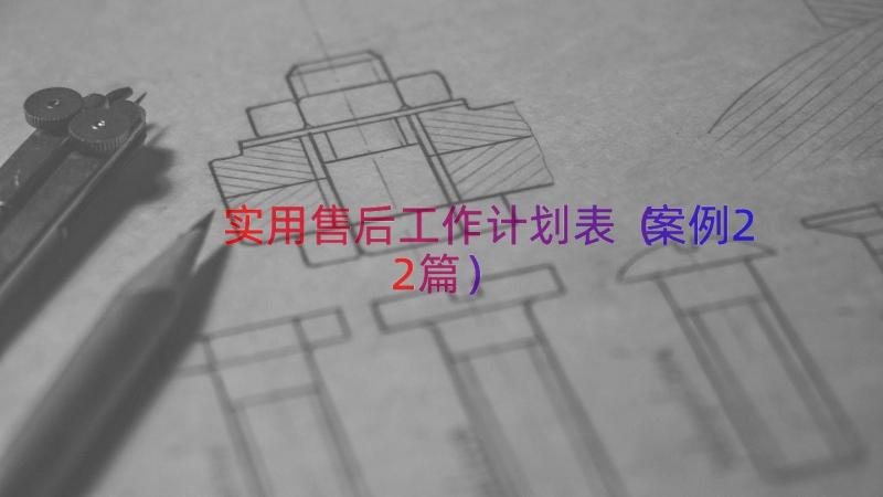 实用售后工作计划表（案例22篇）