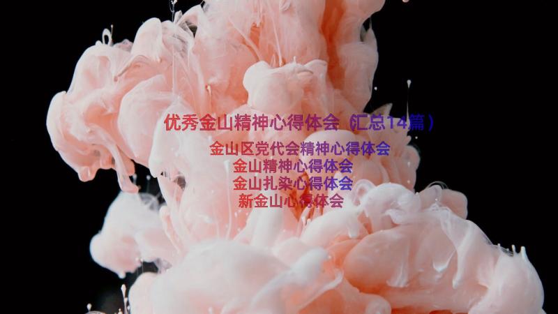 优秀金山精神心得体会（汇总14篇）