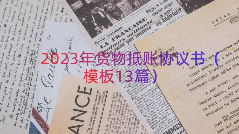 2023年货物抵账协议书（模板13篇）